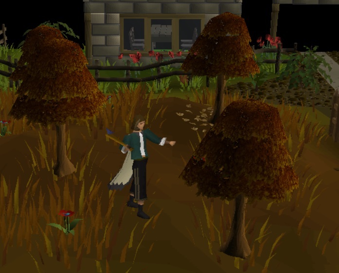 my character chopping a maple tree